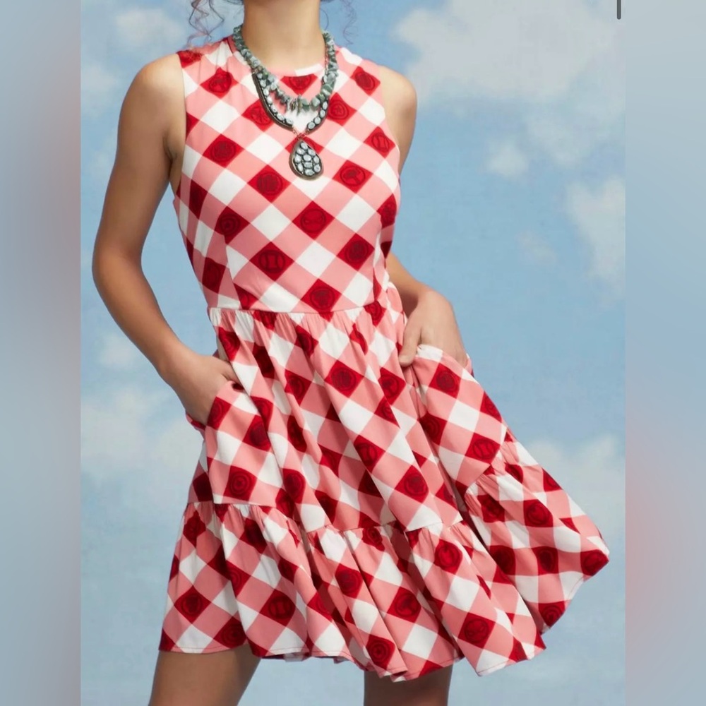 Her Universe Marvel Avengers Icons Gingham Tiered Dress Size M